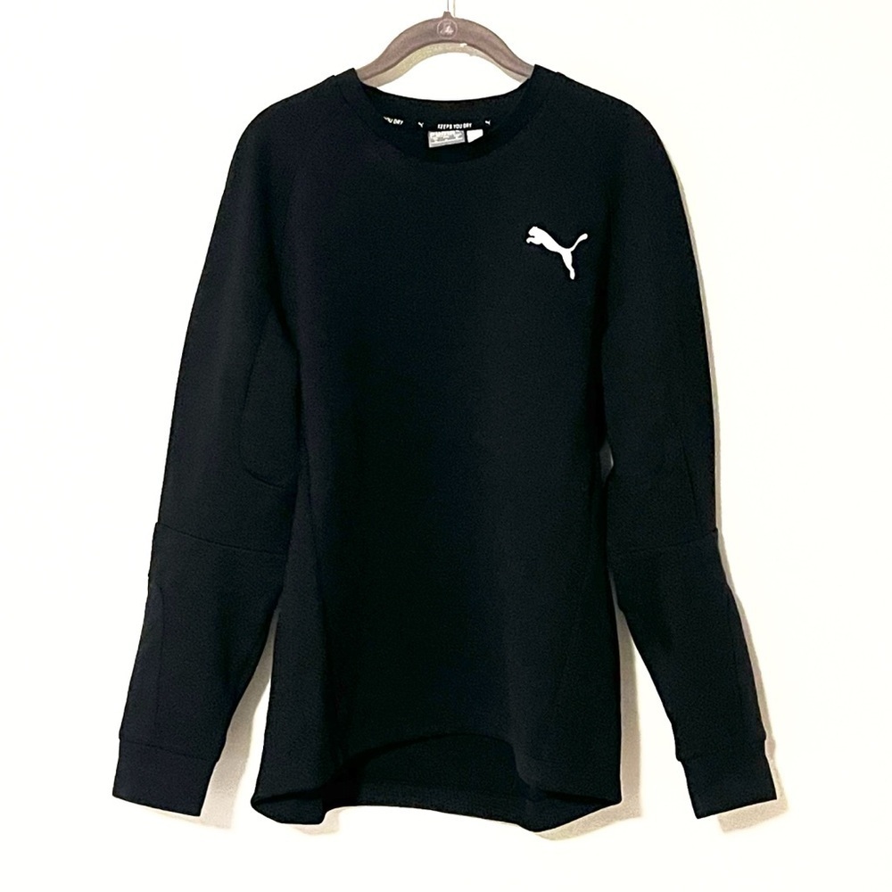 NEW Puma Men’s Crew Neck Long Sleeve Black Pullover Sweatshirt Black Medium